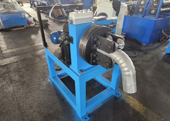 100mm Galvanized Steel Round Seam Joint Rain Downpipe Roll Forming Machine With Elbow Machine & Pipe End Necking Machine